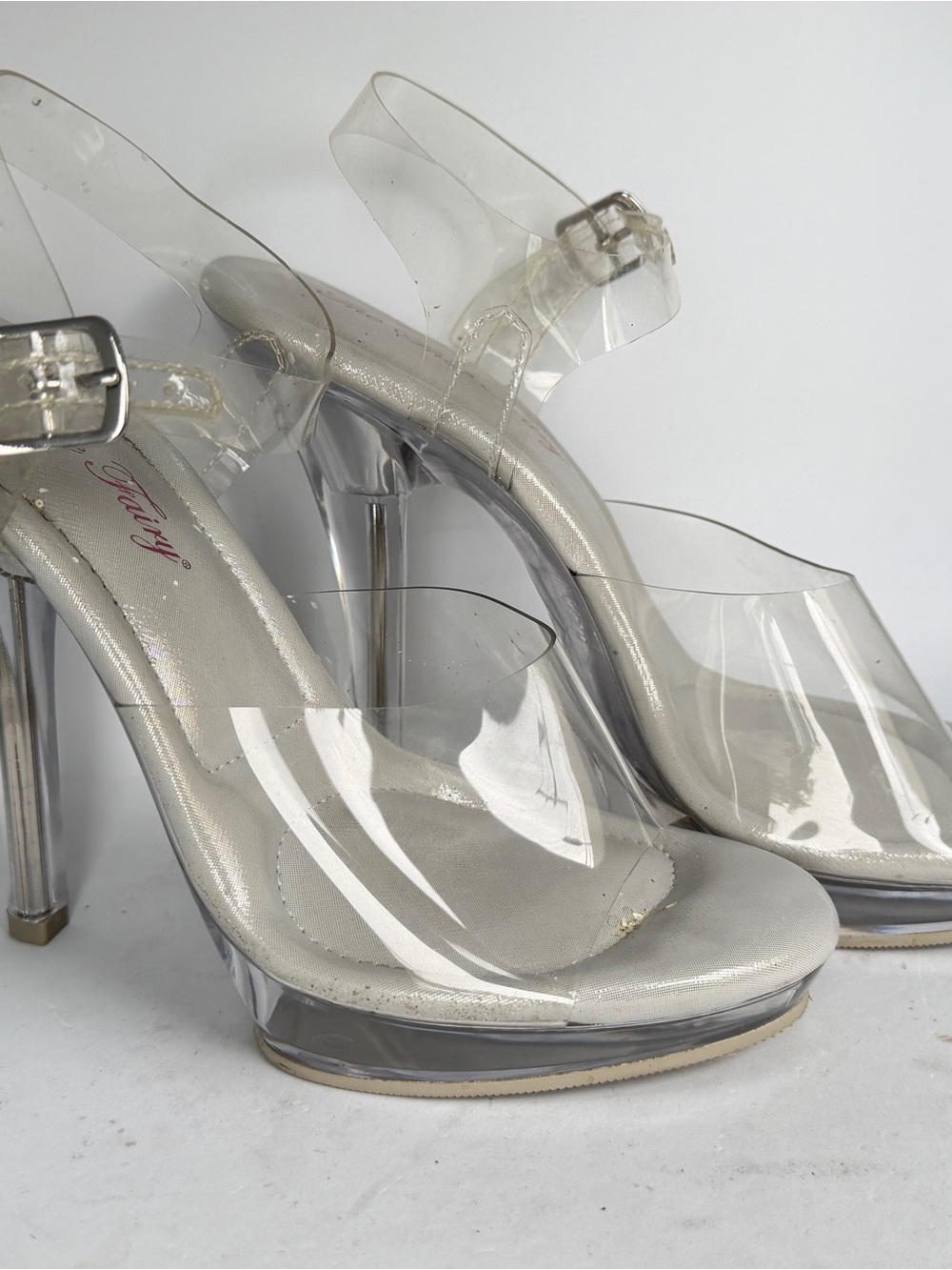 Olympian White Platform Heels (bodybuilding competition shoes) - Picture 3 of 6